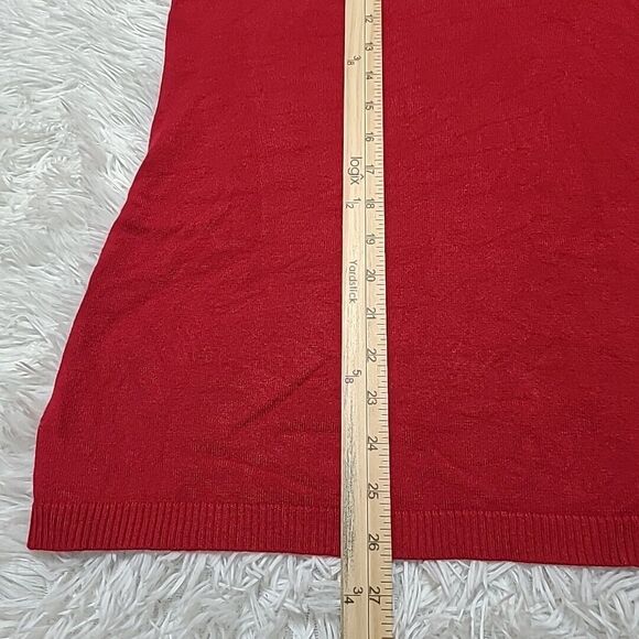 Lane Bryant Crystal Embellished Sweater Womens 18 20 Balloon Sleeve Stretch Red - Picture 10 of 10